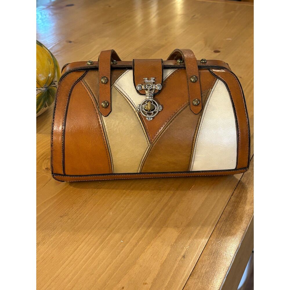 Vintage 1960's/1970's Burlington patchwork leather doctor/satchel bag